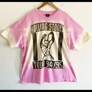 Rolling Stones 94-95 Tour Pink Tie Dye Tee OS L/XL